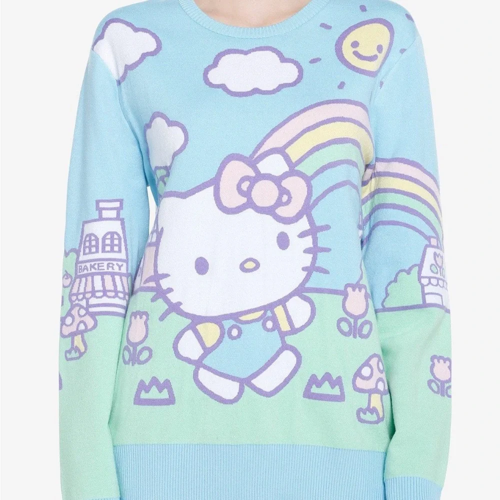 Sanrio Hello Kitty Jumbo Art Pastel‎ Knit Sweater Hot Topic